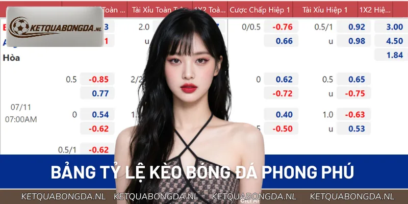 Bảng tỷ lệ kèo bóng đá trực tuyến chính xác và chi tiết